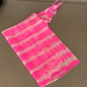Pink tie-dye bathing suit wrap/sarong
